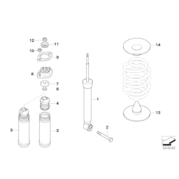 Osłona i odbój amortyzatora tył BMW E86 Z4 3,0si Coupe z zawieszeniem M-technic - 33506777036