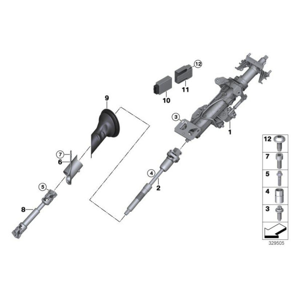 Płyta z łożyskiem kolumny kierowniczej BMW E70 E71 F15 F16 X5 X6  - 32306777040