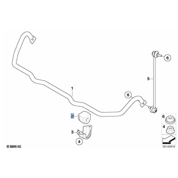 Guma stabilizatora przód BMW E60 E61 525xi 530xi 530xd 528xi 525xd - 31306778225