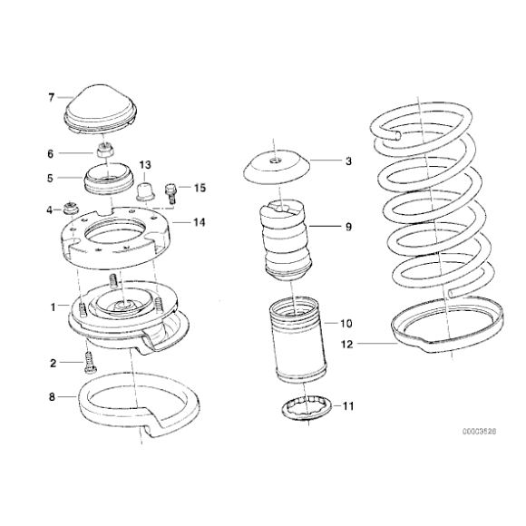 Odbój amortyzatora przód BMW E30 E39 E38 E65 - 31331124449