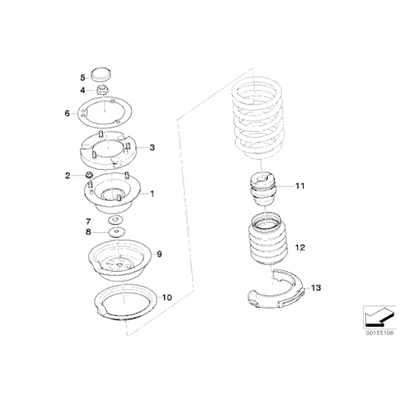 Adapter łożyska oporowego BMW E46 E90 E91 316 318 320 325 328 330 335 - 31306779671