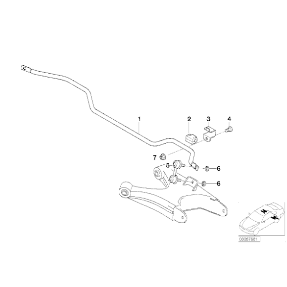 Uchwyt gumy stabilizatora tył przód BMW E24 E28 E32 E34 E36 E38 E46 E85 Z3 Z4 316 318 320 323 325 330 728 730 740 - 33506779734