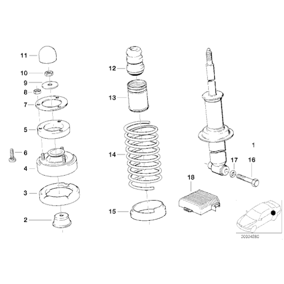 Osłona amortyzatora przód BMW E28 E30 E34 E32 - 31331134314