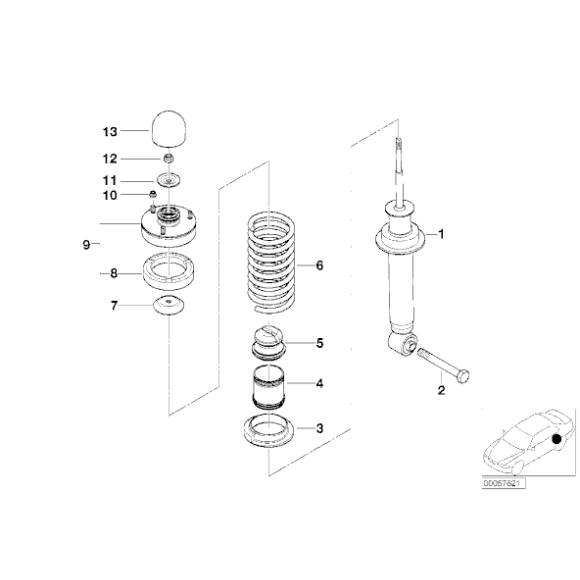 Osłona amortyzatora przód tył BMW E36 E39 E38 316 318 320 323 325 328 520 525 523 528 530 540 728 730 740 750 - 31331137932