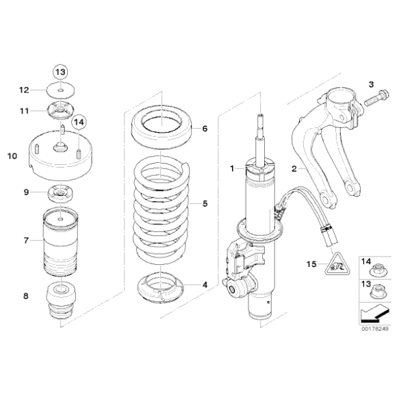 Osłona amortyzatora przód BMW X5 X6 E70 E71 30dX 35dX 35iX 40dX 40iX 50iX M50dX - 31336776554