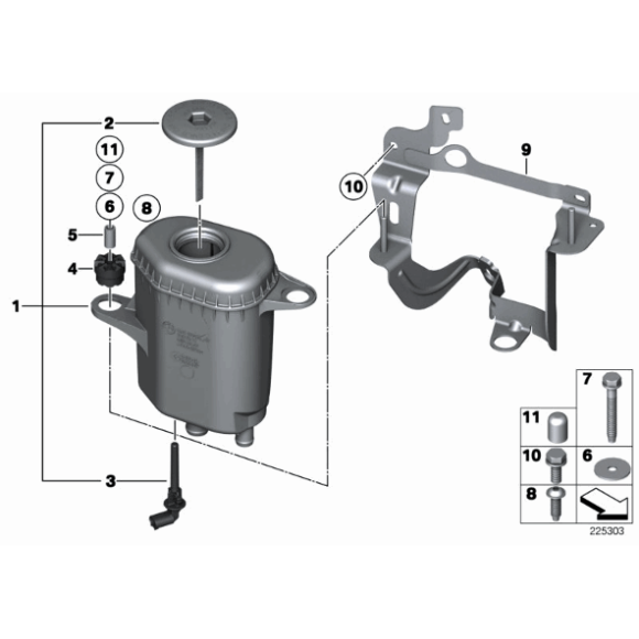 Pokrywka zbiorniczka ukł. kierowniczego BMW F01 F02 F04 F06 F07 F10 F11 F12 F13 - 32416784079