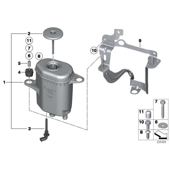 Pokrywka zbiorniczka ukł. kierowniczego BMW F01 F02 F04 F06 F07 F10 F11 F12 F13 - 32416784079