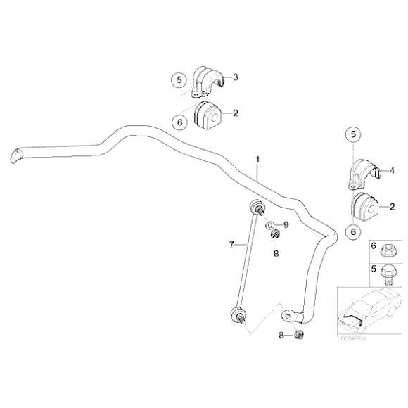 Guma stabilizatora przód BMW X5 E53 3,0d 3,0i 4,4i 4,6is 4,8is 29mm - 31351097021