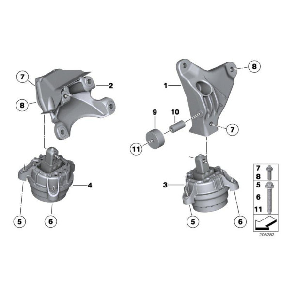 22116786528 Poduszka silnika prawa BMW F01 F06 F07 F10 F11 F12 F13 640i 523i 535i 530i 730i 740i 528i - 22116786528 - Części oryginalne BMW Łódź | Sklep internetowy BMW