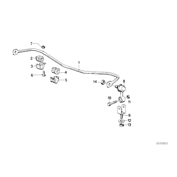 Obejma gumy stabilizatora przód BMW E30 Z1 316i 318i 320i 324d 325i 325e 323i 320is 318is M3 - 31351127202