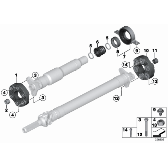Podpora wału BMW E81 E84 E87 E90 E91 E30 F36 425d 435i 440i 123d 325d 335i 340i 135i 335d - 26128615622