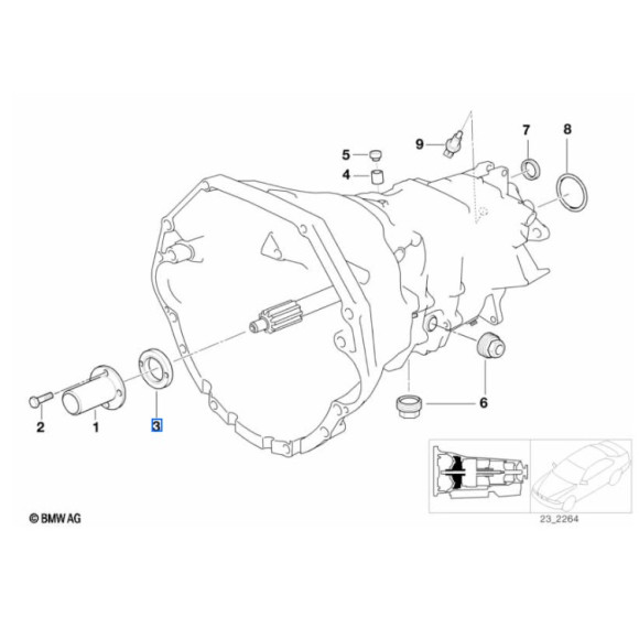 Zimering uszczelniacz skrzyni BMW E31 E34 E36 E38 E39 E46 M3 M5 540 740 840 850 - 23121228493