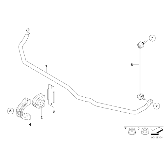 Guma stablizatora przód BMW E65 E66 730i 735i 745i z EDC - 31356753928