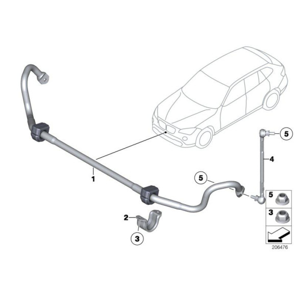 Łącznik stabilizatora przód lewy BMW E90 E91 E81 E87 X1 1,6 1,8 2,0 2,3 2,5 2,8 3,0 3,5 - 31356765933