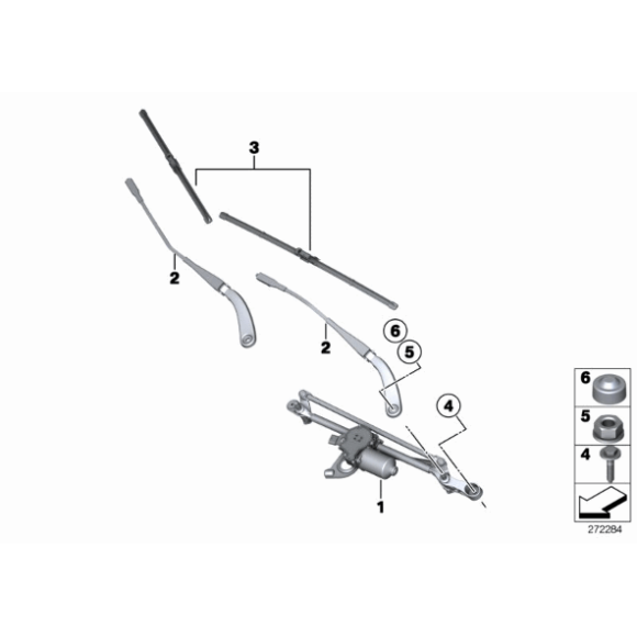 Wycieraczki komplet BMW F30 F31 316 318 320 325 328 330 335 M3 - 61612241375