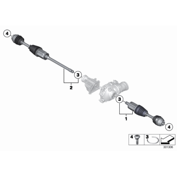 Półoś napędowa przód prawa BMW F20 F21 F22 F23 F30 F31 F32 F33 F34 F36 - 31607597694