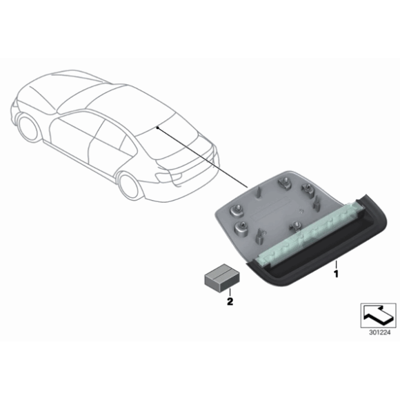 Zestaw mocujący trzeciego światła stop BMW BMW F30 F30N F80 F80N M3 - 63257312498