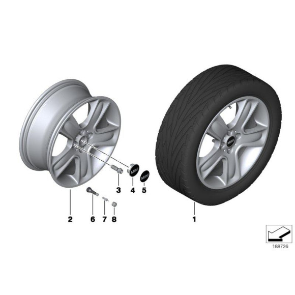 Zestaw Mobility Set do opon MINI F54 F55 F56 F57 F60 R50 R52 R53 R55 R56 R57 R58 R59 R60 R61 - 71102333675
