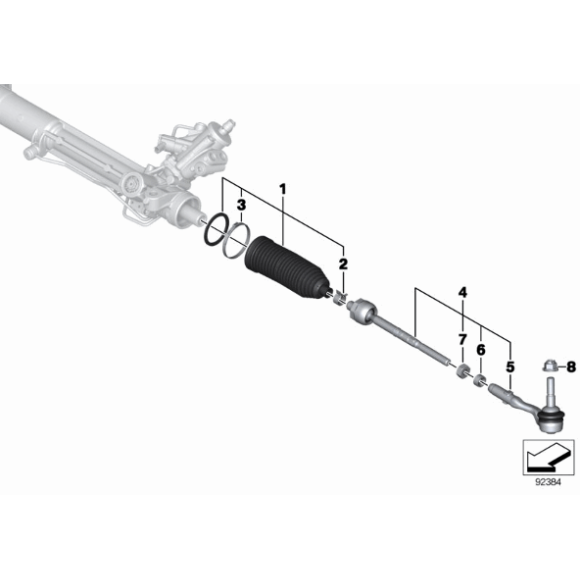 32106777479 Drążek kierowniczy BMW E60 E61 E63 E64 - 32106777479 - Części oryginalne BMW Łódź | Sklep internetowy BMW