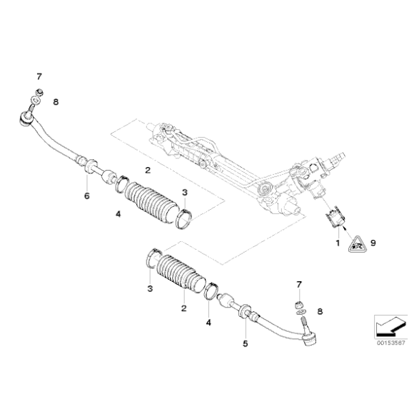 Nakrętka drążka kierowniczego BMW E39 E38 725 728 730 735 740 750 520 523 525 528 530 535 540 M5 - 32211094586