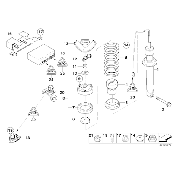 Nakrętka BMW E12 E21 E23 E24 E28 E30 E31 E32 E36 E46 E53 X5 E60 E61 E63 E64 E65 E85 Z4 F01 F10 F11 F12 F15 G05 G14 - 32216769539
