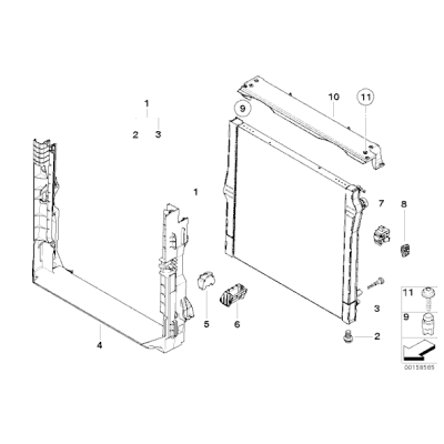 Chłodnica wody silnika BMW E70 X5 3,0si 4,8i prod. od 2009-12 - 17117585036