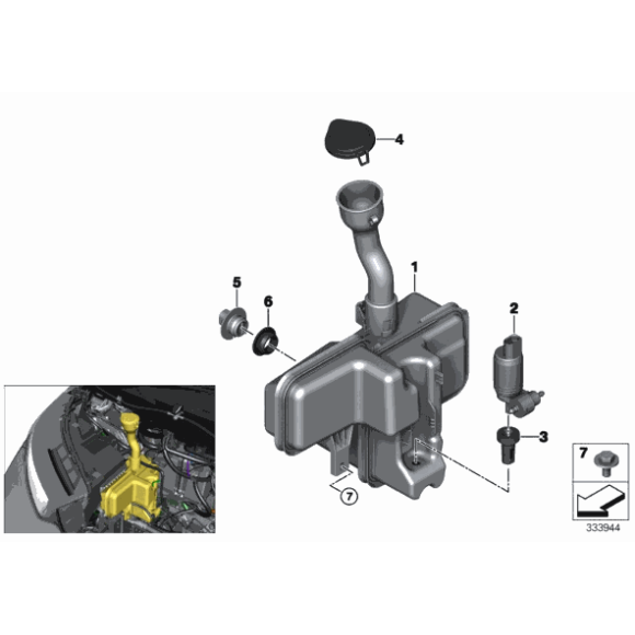 61667381592 Zbiornik płynu do spryskiwaczy BMW I01 I01N i3 i3s 60Ah 94Ah - 61667381592 - Części oryginalne BMW Łódź | Sklep internetowy BMW