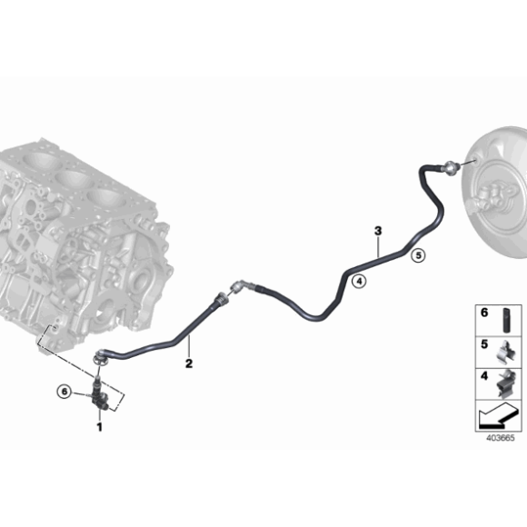 Zawór zwrotny podciśnienie BMW F10 F11 F20 F21 F22 F23 F25 F30 F31 F39 F45 F46 F48 MINI F54 F55 F56 F57 F60 G01 G02 F11 G30 G31 