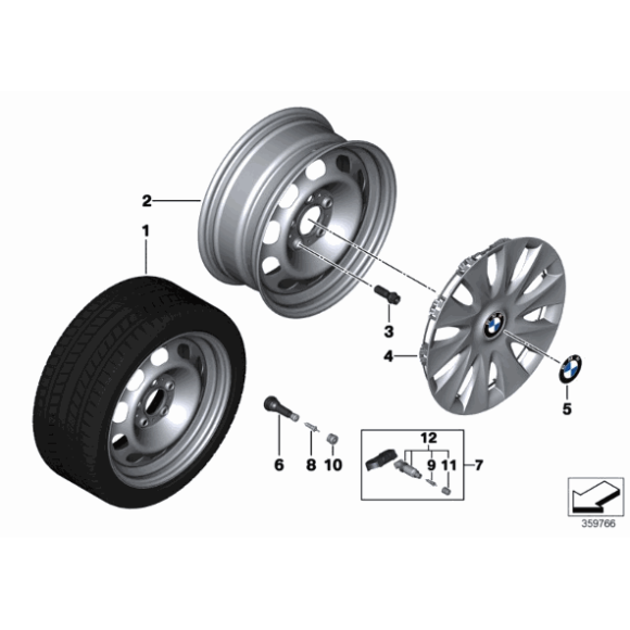 36106856209 Zawór moduł RDC czujnik ciśnienia w kołach BMW F15 F16 F20 F21 F22 F30 F31 F32 F33 F34 F36 F45 F48 MINI X1 X6 X5 - 36106856209 - Części oryginalne BMW Łódź | Sklep internetowy BMW
