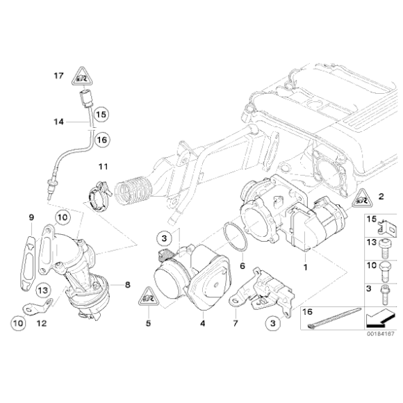 Przepustnica BMW E60 E65 X3 X5 E90 Diesel - 11717804384
