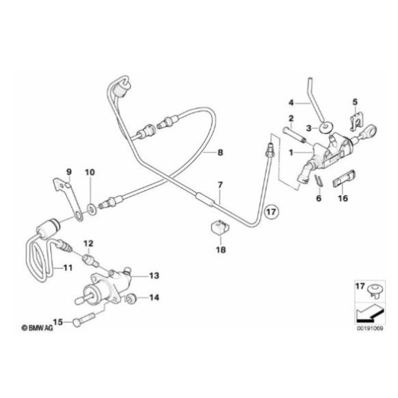 Zawór dławiący wysprzęglika BMW E39 E60 E61 520 523 525 528 530 - 21521165271