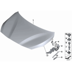 Zawias pokrywy silnika prawy BMW F45 F46 F45N F46N - 41007391034