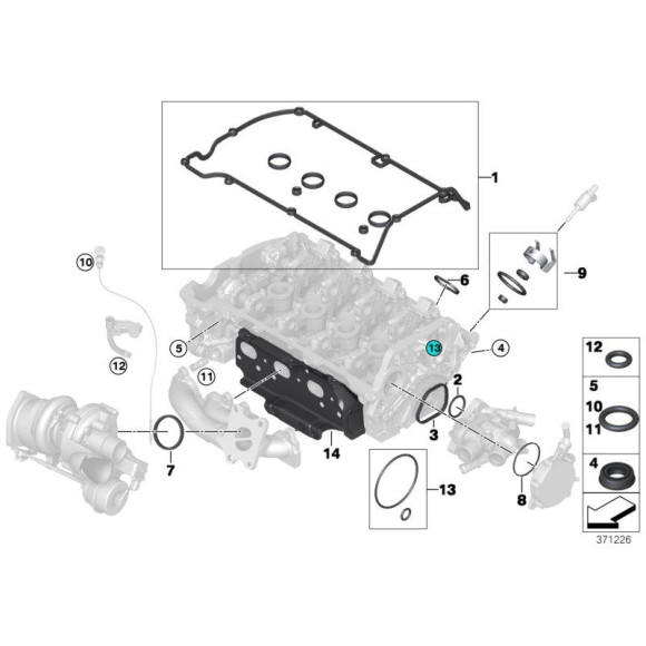 Uszczelka pokrywy zaworów BMW F20 F21 F30 F31 MINI R55 R57 R58 R59 R60 R61 114 116 118 316 320 - 11127582400