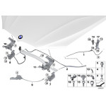 Zamek maski przód z przełącznikiem prawy BMW F15 F16 X5 X6 F85 F86 - 51237308068