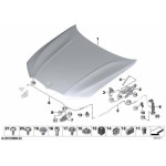 Zamek maski przód prawy aktywny BMW F40 G20 G21 G80 G82 M3 M4 318 320 330 340 - 51237468350