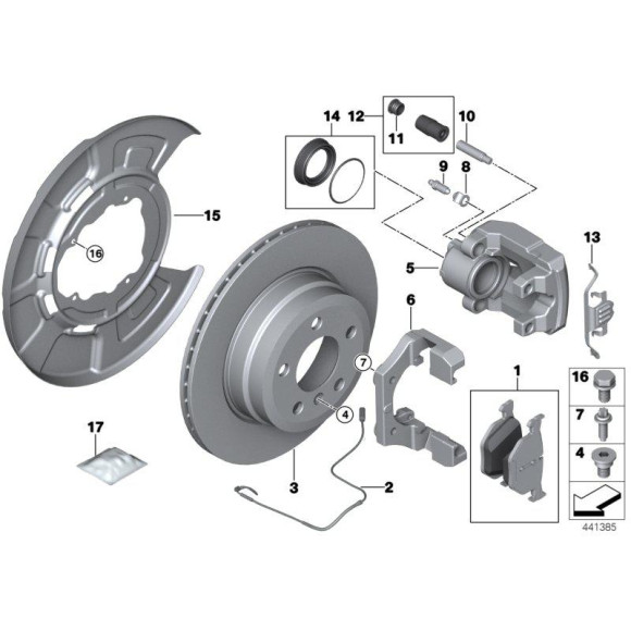 Czujnik klocków tył BMW X5 X6 E70 E71 F15 F16 F85 F86 25dX 28iX 30dX 35dX 35iX 40dX 40eX 50iC M50dX - 34356854168