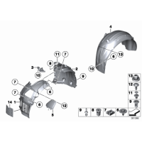Nadkole przód tylne lewe BMW F10 F11 520 523 525 528 530 535 550 - 51717186723