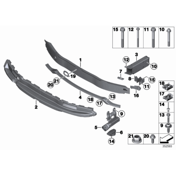 Wspornik zderzaka przód BMW F20N F21N F23 F23N F22 F22N - 51128055968