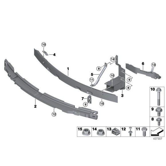 Wspornik wkładki prawy BMW F15 F16 F85 F86 25 28 35 40 50 - 51117315960