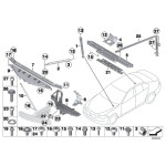 Wspornik usztywnienie nadwozia lewy BMW F10 F11 520 523 525 528 530 535 550 M5  - 51647200793