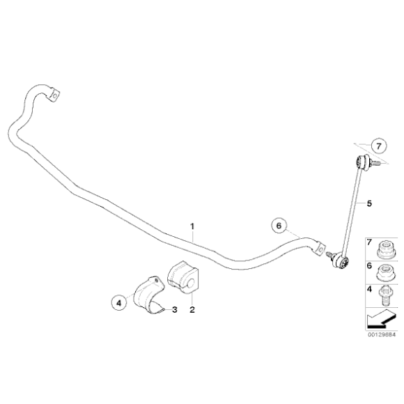 Łącznik stabilizatora przód prawy BMW E83 E83N X3 1,8d 2,0d 2,0i 2,5i 3,0d 3,0i 2,5si 3,0sd 3,0si - 31303414300
