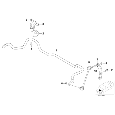 Łącznik stabilizatora przód lewy BMW E39 520 525 523 528 530 - 31351095661