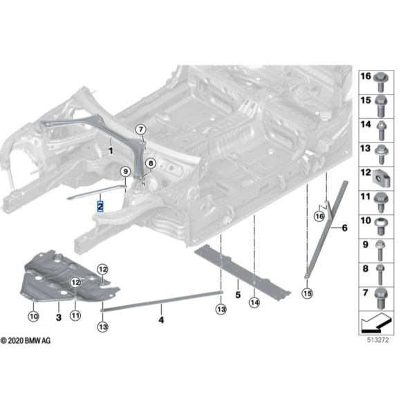 51617456115 Wspornik przód BMW G22 G23 G26 - 51617456115 - Części oryginalne BMW Łódź | Sklep internetowy BMW