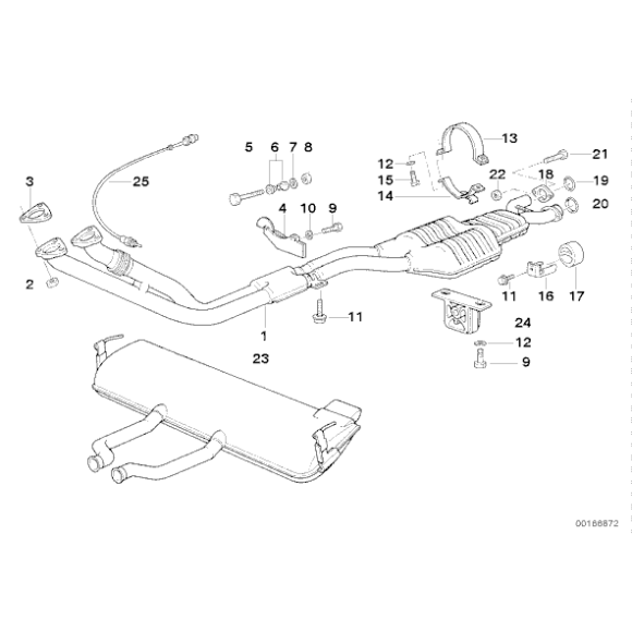 Uszczelka kol. wydechowego BMW E30 E34 M20 - 11761711717