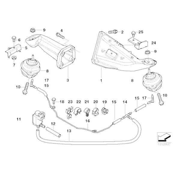 Poduszka silnika BMW E53 X5 3,0d M57 M57N - 22116770638
