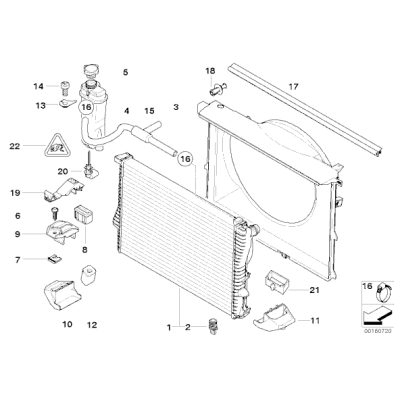 Zbiornik wyrównawczy chłodnicy BMW E39 E38 728i 520i 523i 525i 528i 530i prod do 09.1998r - 17111436381