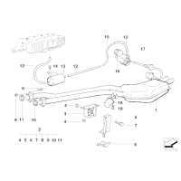 Uchwyt rury wydechowej tylny lewy BMW E31 E36 E38 840 850 316 318 320 323 325 328 M3 730 740 735 750 - 18211723410