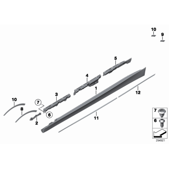Wspornik mocowanie osłony progu lewy BMW F30 F31 316 318 320 325 328 330 335 340 - 51777240873