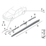 Wspornik mocowanie osłony progu lewy BMW F30 F31 316 318 320 325 328 330 335 340 - 51777240873