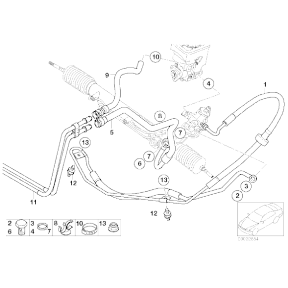Przewód ciśnieniowy wspomagania BMW E53 X5 3,0d M57 - 32416757922